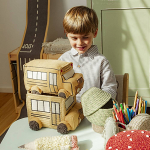 Корзина Лорена Каналс (Lorena Canals) "Школьный автобус", 22 х 19 х 15 см